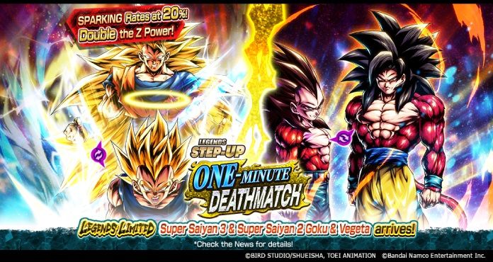 Dragon Ball Legends sort LL Super Saiyan 3 & Super Saiyan 2 Goku & Vegeta! Nouveau Summon LEGENDS STEP-UP - UNE MINUTE DEATHMATCH - En ce moment !